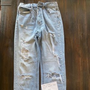 Urban outfitters BDG relaxed straight distressed ripped light wash denim jeans